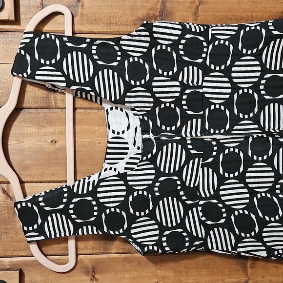 Anne Elisabeth Black White Geometric Print Sleeveless Dress EU 38 US 6 - Picture 5 of 15